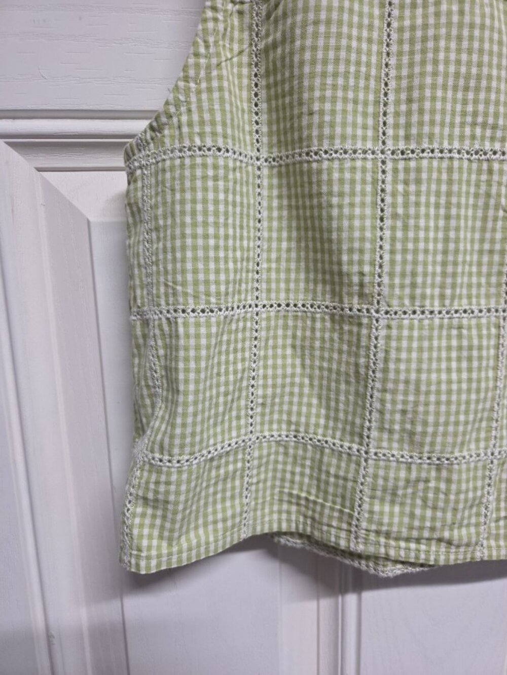Free People Light Green Gingham Tie-Front Crop Top - Picture 8 of 9
